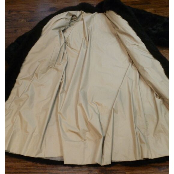 Vintage New Zealand Opossum Fur Reversible Long Coat Size 12 - Picture 3 of 5